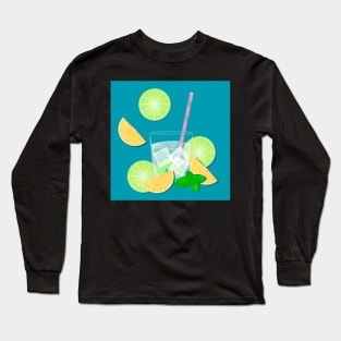 Cocktail Mojito with lemon and lime Long Sleeve T-Shirt